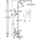 Ikon Seto Multifunction Rail Shower Set Chrome